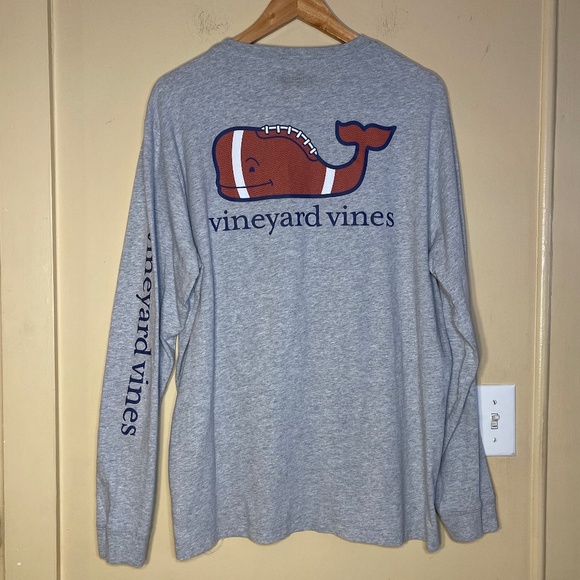 Vineyard Vines Tops - Vineyard Vines Gray Long Sleeve Top with Red and Blue Whale
